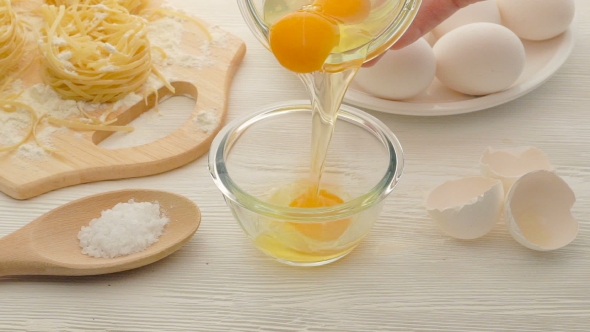 Flour Ooking With Raw Egg