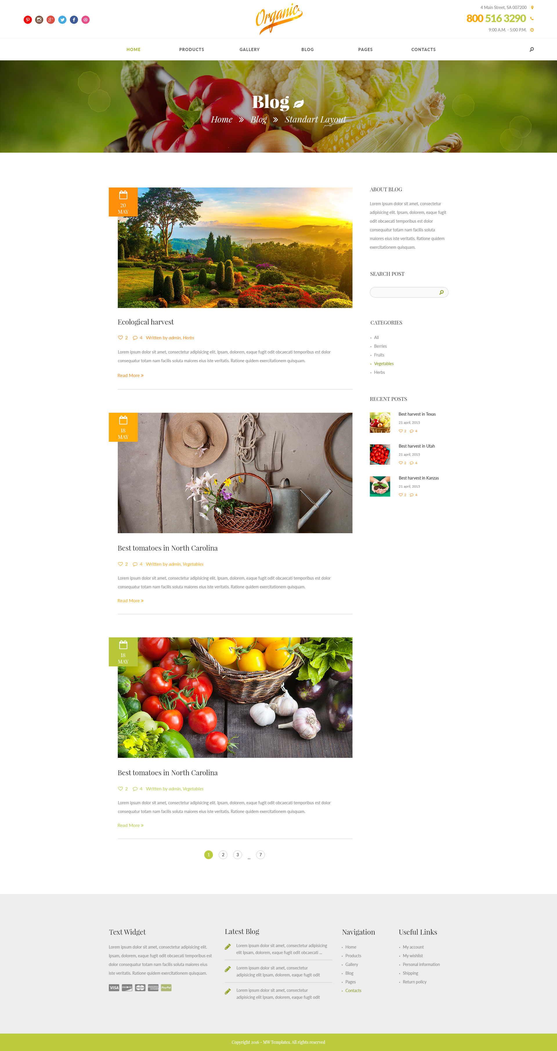 Organic - Farming and Gardening PSD Template by mwtemplates | ThemeForest