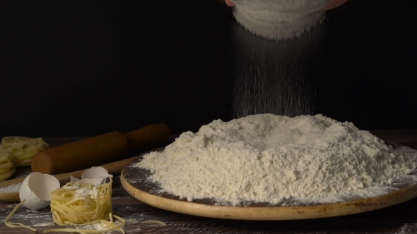 Sifting Flour Through Sieve 