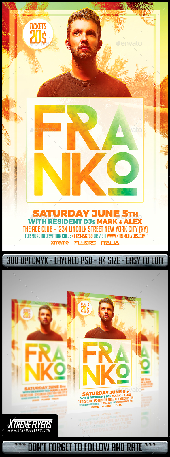 Miami DJ Flyer - Clubs & Parties Events