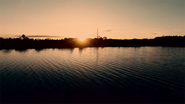 Golden Lake Aerial Sunset