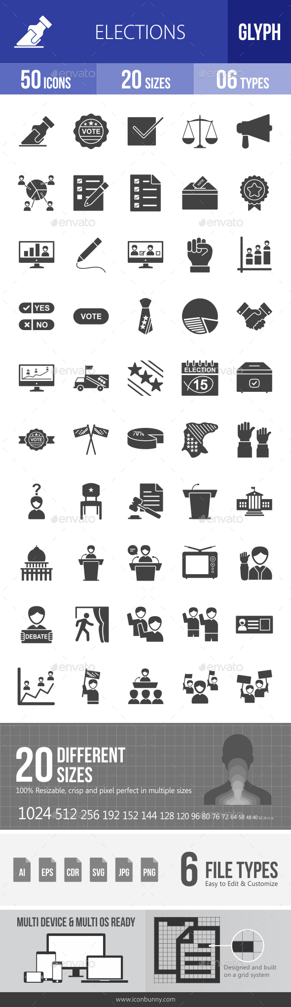 Elections Glyph Icons - Icons