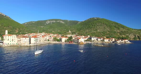 Aerial View Of Beach At Komiza On Island Of Vis, Croatia 3 alt