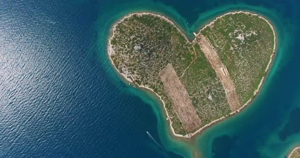 Aerial View Of Galesnjak Island, Island Of Love, Croatia 2, Stock Footage