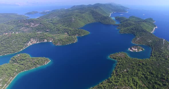 Aerial View Of Beautiful Mljet Island, Also Called Green Island, Croatia 4 alt