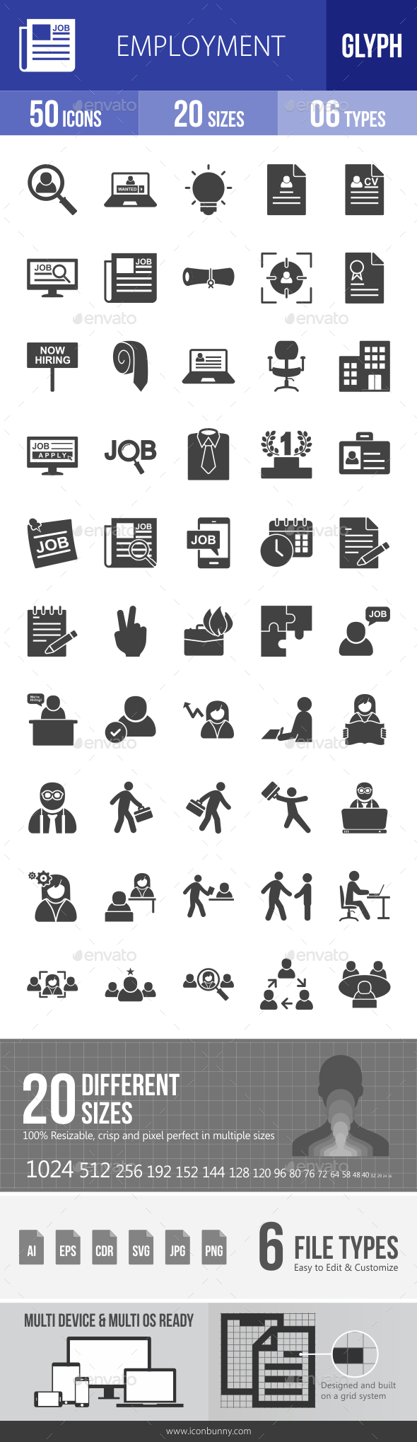 Employment Glyph Icons - Icons