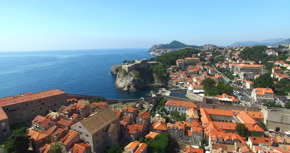Aerial View Of The Red Roofs Of Old Town Of Dubrovnik 3 alt