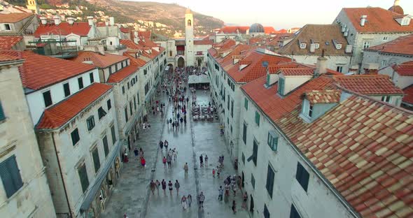 Aerial View Of Tourists Walking On Stradun At Sunset 12 alt