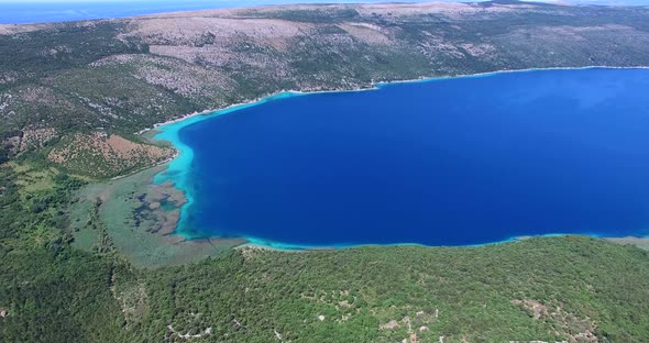 Aerial View Of Vrana Lake, Natural Phenomenon On The Island Of Cres, Croatia 5 alt