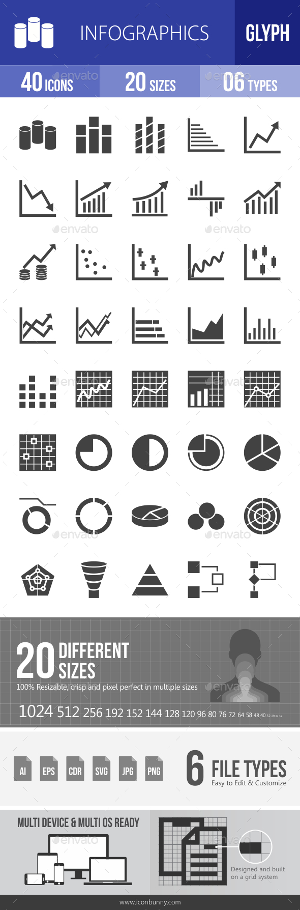 Infographics Glyph Icons - Icons