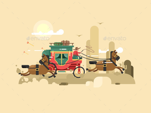 Stagecoach Design Flat - Miscellaneous Vectors