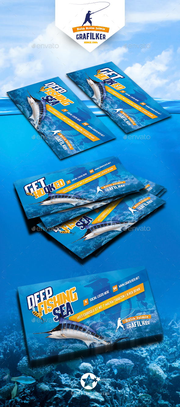 Fishing Business Card Templates - Business Cards Print Templates