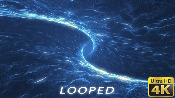 Blue Space - Particles Waves Background alt