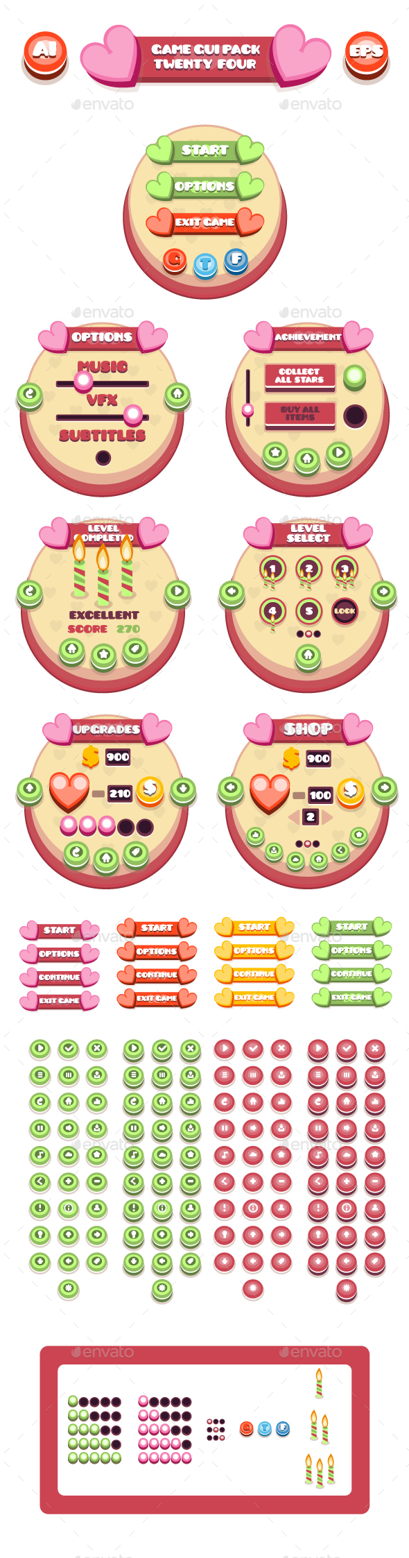 Game GUI Pack TwentyFour - User Interfaces Game Assets