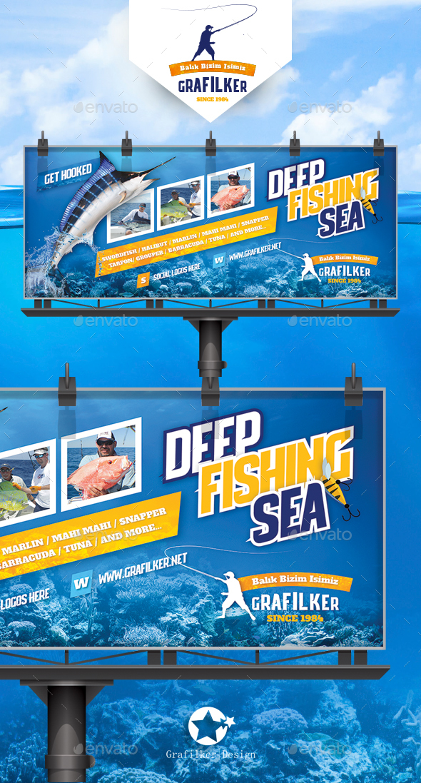 Fishing Billboard Templates - Signage Print Templates