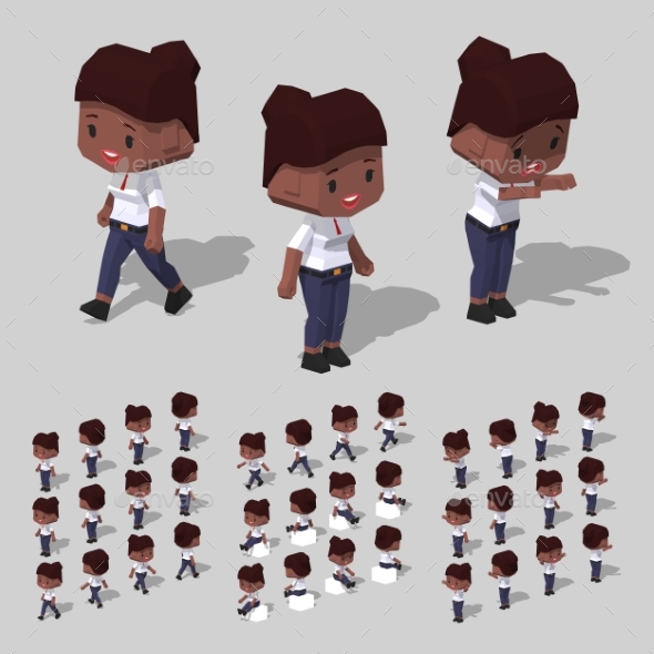 Low Poly Businesswoman - People Characters