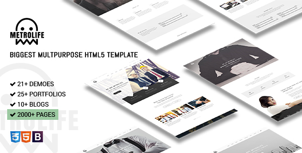 Metrolife - Responsive Multipurpose HTML5 Template - Corporate Site Templates