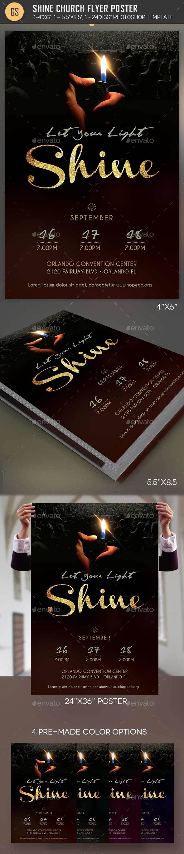 Shine Church Flyer Poster Template - Church Flyers