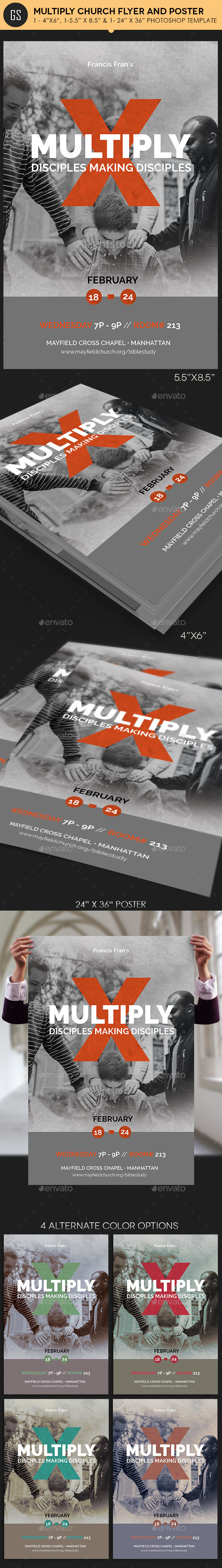Multiply Church Flyer Poster Template Photoshop - Church Flyers