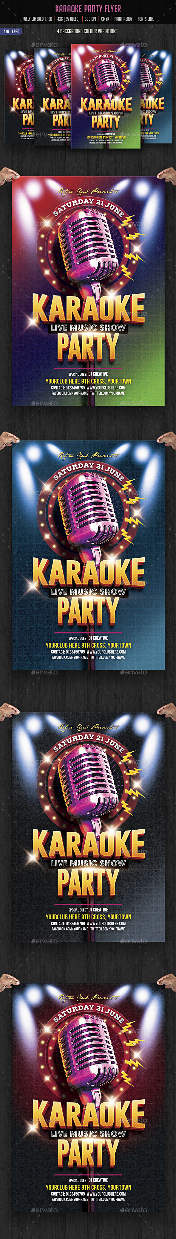 Karaoke Party Flyer - Clubs & Parties Events