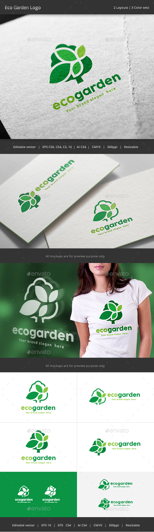 Eco Garden Tree logo - Nature Logo Templates