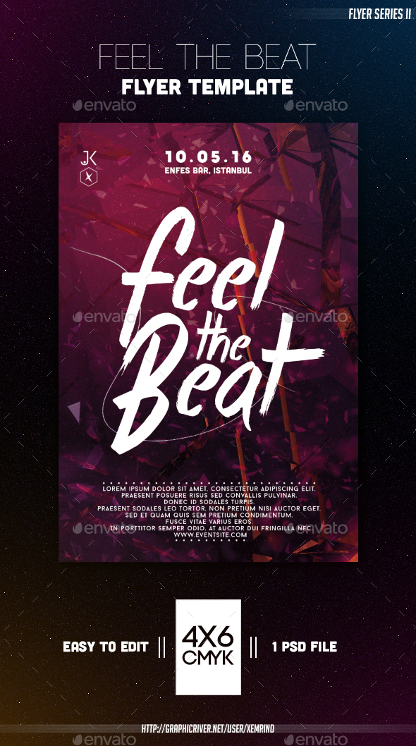 Feel the Beat Flyer Template - Clubs & Parties Events
