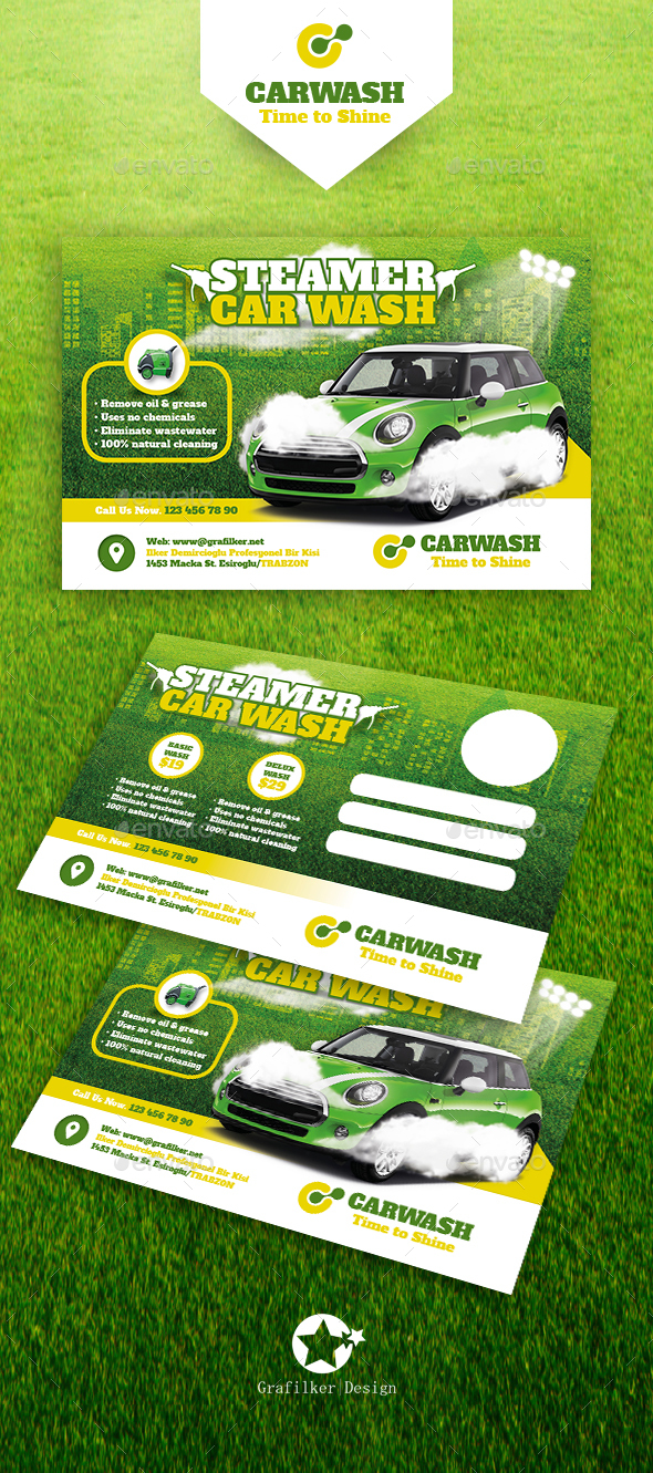 Car Wash Postcard Templates - Cards & Invites Print Templates