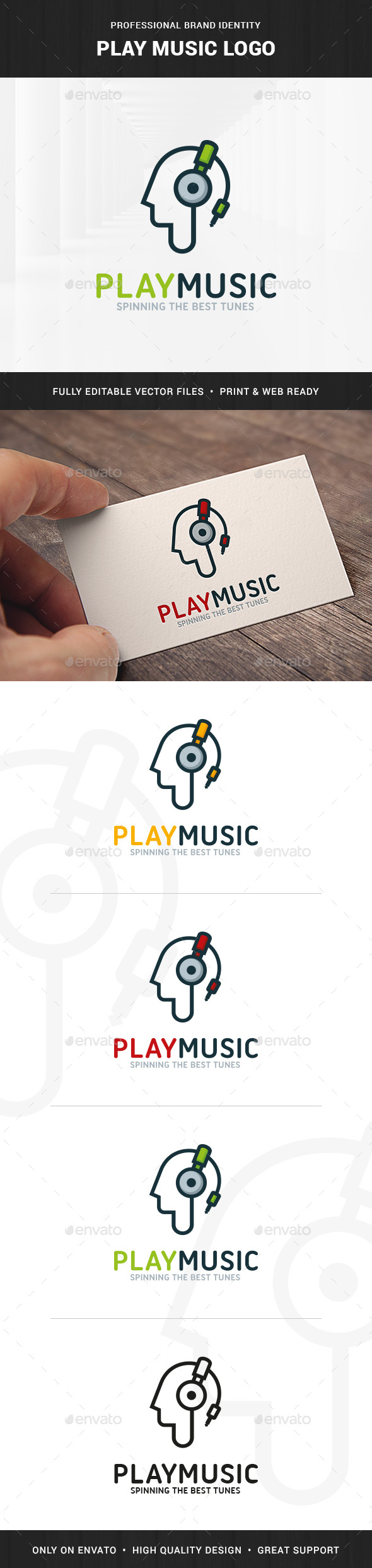 Play Music Logo Template - Humans Logo Templates