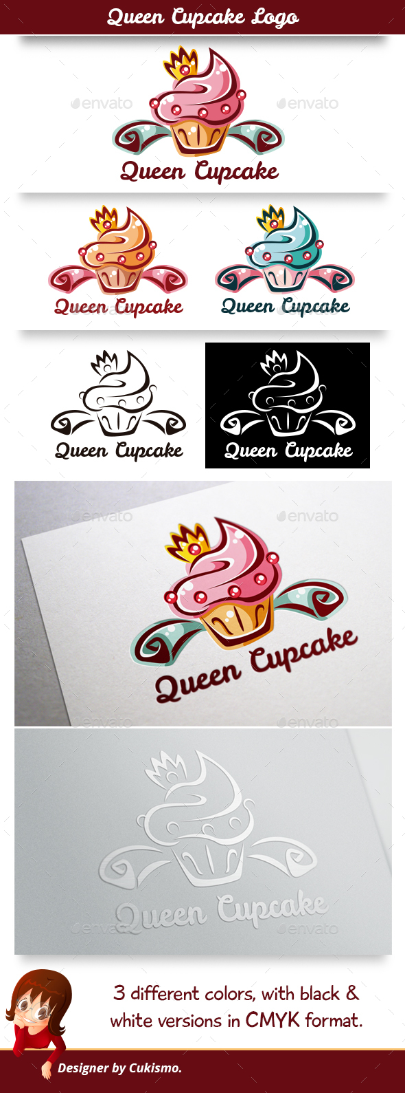 Queen Cupcake Logo - Food Logo Templates