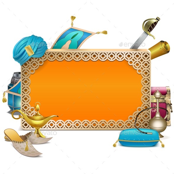 Vector Arabic Frame - Travel Conceptual