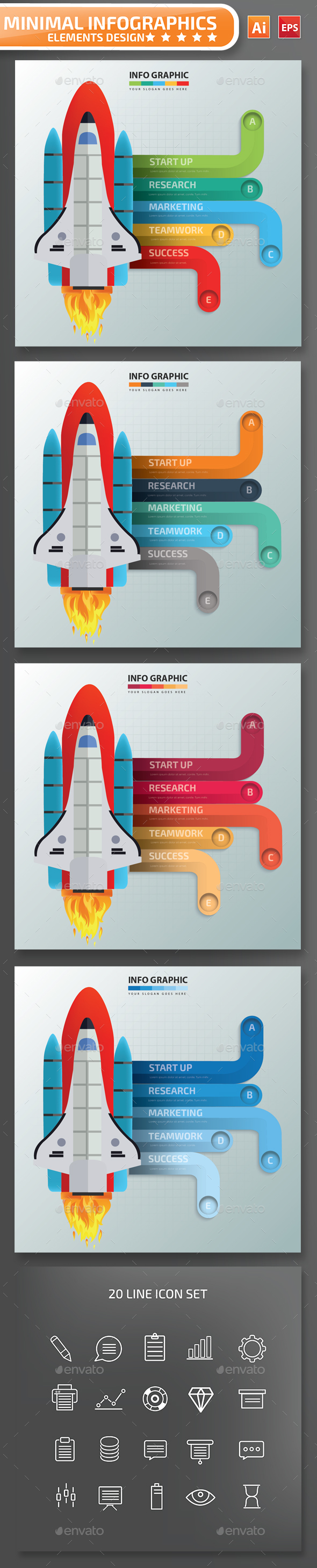 Minimal Start up infographic Design - Infographics