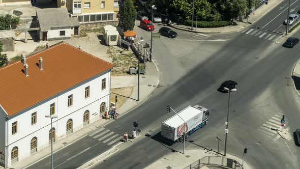 Mostar City Timelapse Aerial