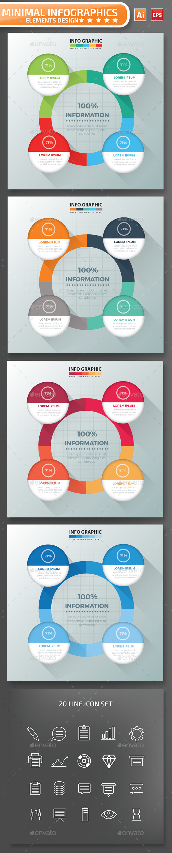 Minimal 4 step infographic Design