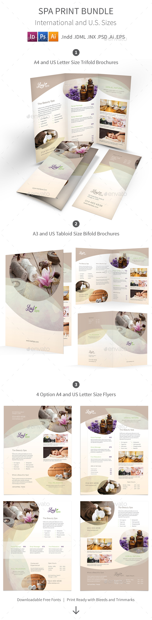 Spa Print Bundle 5 - Informational Brochures
