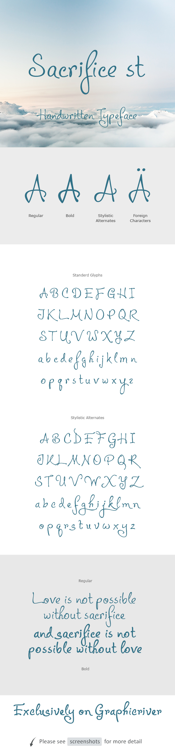 Sacrifice st - Hand-writing Script