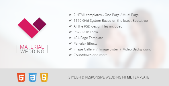 Material Wedding - ThemeForest 15550036