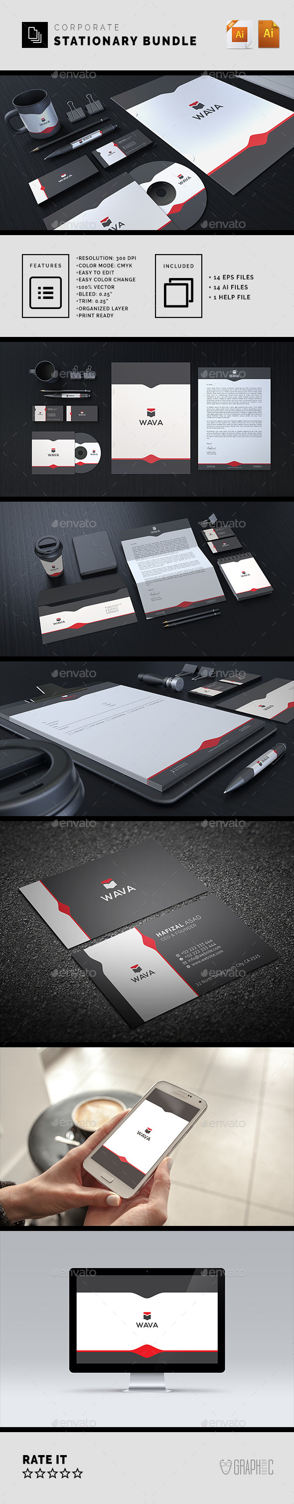 Corporate Stationary Bundle - Stationery Print Templates