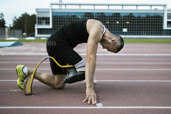 Man handicap athlete - Stock Photo - Images