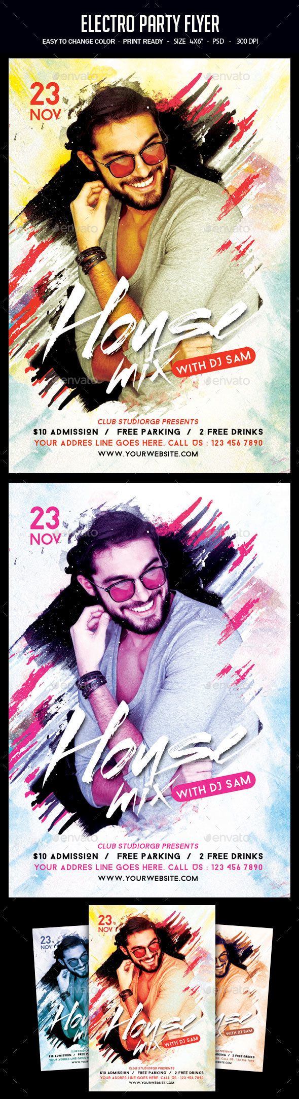 Electro Party Flyer - Clubs & Parties Events