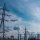 electrical wires on the energy tower. station produce electricity. sunset time lapse. the technology - VideoHive Item for Sale
