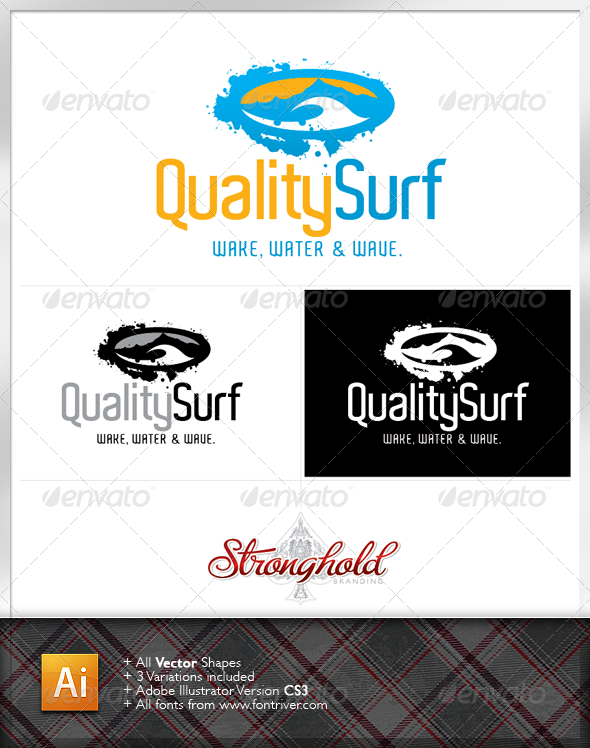 Grunge Quality Surf Logo - Nature Logo Templates
