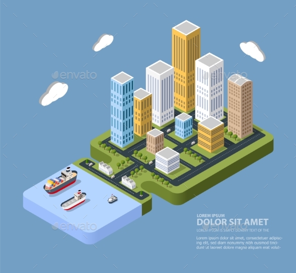 Flat Isometric City - Buildings Objects