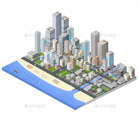 Metropolis Isometric - Buildings Objects