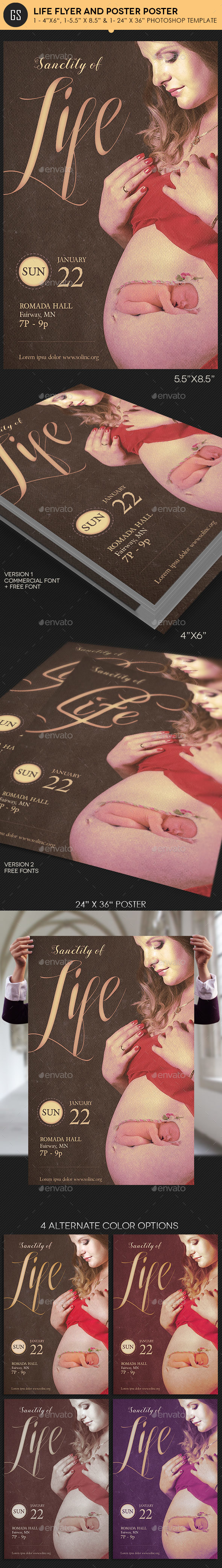 Life Flyer Plus Poster Template Photoshop - Church Flyers