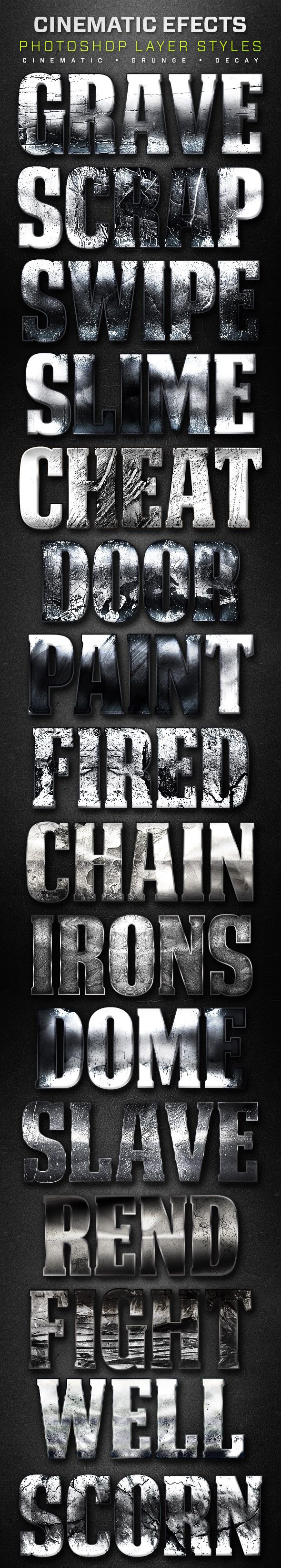 Cinematic Layer Styles Volume 2 - Text Effects Styles