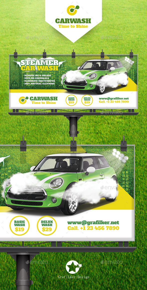 Car Wash Billboard Templates - Corporate Flyers