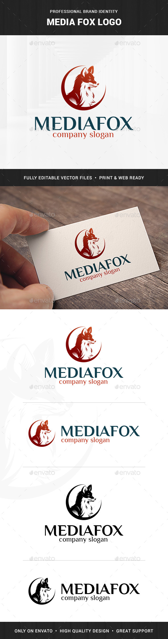 Media Fox Logo Template - Animals Logo Templates