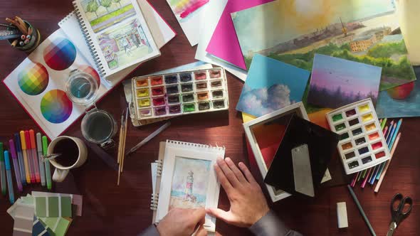 Artist Framing Landscape Top View alt