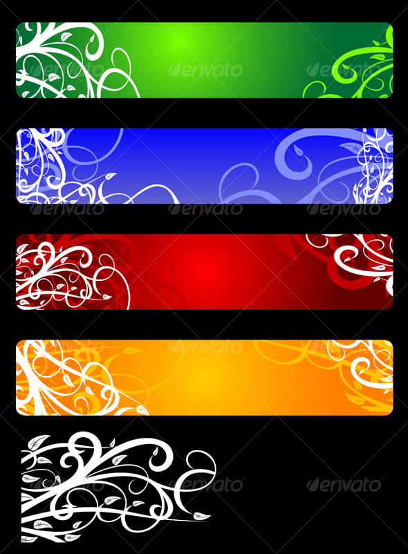Banners with flowers