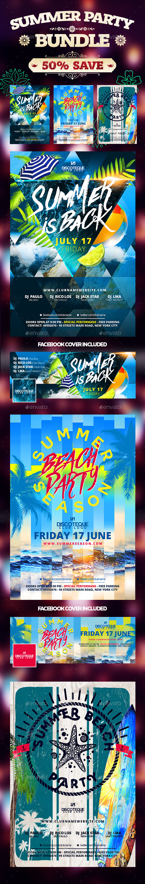 Summer Flyers - Clubs & Parties Events